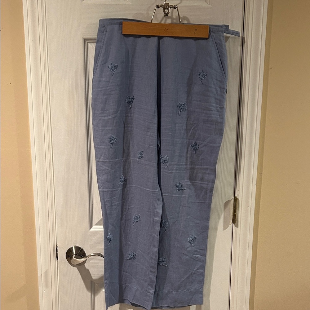 Linen cropped pants size 8